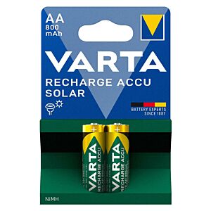 VARTA επαναφορτιζόμενες μπαταρίες λιθίου Solar, AA, 800mAh, 1.2V, 2τμχ