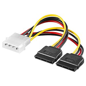 GOOBAY καλώδιο τροφοδοσίας 4 pin σε 2x SATA 68524, 0.13m