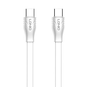 LDNIO καλώδιο USB-C σε USB-C LC131C, 65W PD, 1m, λευκό
