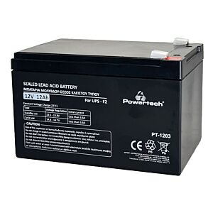 POWERTECH μπαταρία μολύβδου PT-1203 για UPS, 12V 12Ah, F2