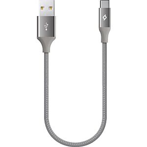 TTEC AlumiCable Braided USB 2.0 Cable USB-C male - USB-A male Γκρι 0.3m (2DK26UG)