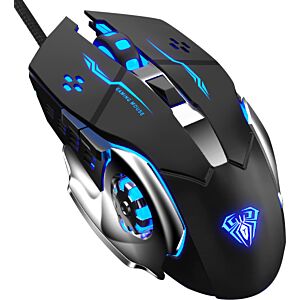 AULA ενσύρματο gaming ποντίκι Mountain S20, 2400DPI, μαύρο
