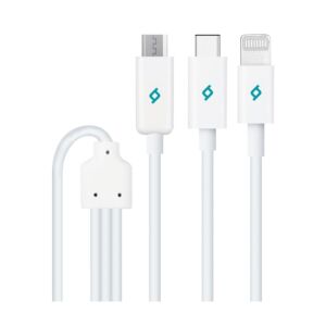 TTEC Trio Regular USB to Lightning / Type-C / micro USB Cable Λευκό 1.2m (145056892)