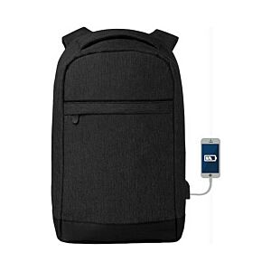 Blaupunkt Ανδρικό Υφασμάτινο Σακίδιο Πλάτης Αδιάβροχο με Θύρα USB Μαύρο