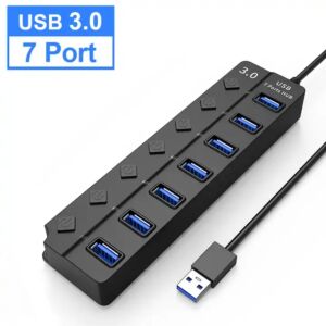 Usb Hub 3.0 7 Θυρών με Μεμονωμένο Διακόπτη