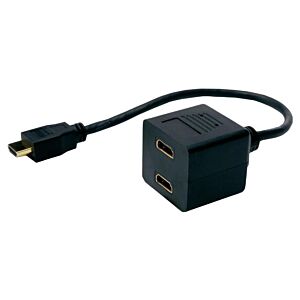 POWERTECH HDMI Splitter 19pin male / 2x Female Gold, copper