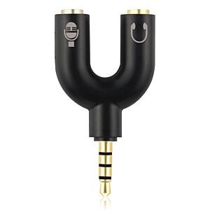 POWERTECH Splitter 3.5mm 4pin (M) σε 2x 3.5mm 4pin (F) CAB-J043, μαύρο