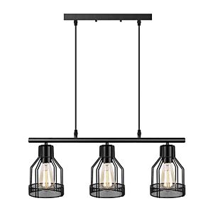 POWERTECH φωτιστικό οροφής HLL-0057, 3x E27, 24x60.5cm, μεταλλικό, μαύρο
