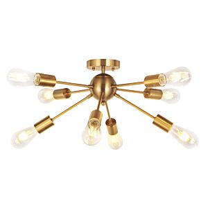 POWERTECH φωτιστικό οροφής HLL-0061, 8x E27, 32x53cm, μεταλλικό, χρυσό