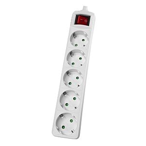 POWERTECH rewirable πολύπριζο PT-886, 5x schuko, 16A, λευκό