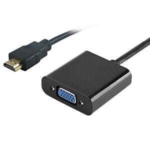 POWERTECH αντάπτορας HDMI σε VGA (F) PTH-023, 1920x1200p, μαύρο