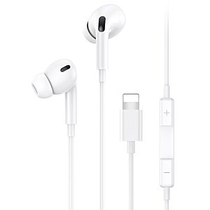 USAMS earphones με μικρόφωνο EP-41, Lightning, 10mm, 1.2m, λευκά