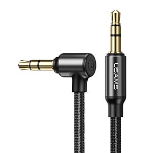 USAMS καλώδιο ήχου 3.5mm US-SJ557, γωνιακό, 1.2m, μαύρο