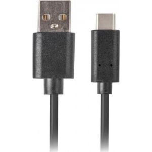 Lanberg Regular USB 2.0 Cable USB-C male - USB-A male Μαύρο 0.5m 