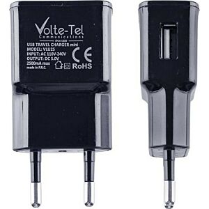 Volte-Tel Φορτιστής Χωρίς Καλώδιο με Θύρα USB-A Μαύρος (VLU25)
