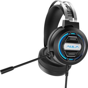 AULA S603 RGB Over Ear Gaming Headset 3.5mm Stereo Μαύρο με Μικρόφωνο