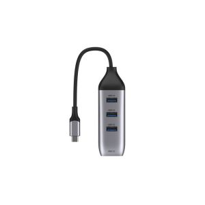Aula USB 3.0 Hub 3 Θυρών με σύνδεση USB-C Ασημί