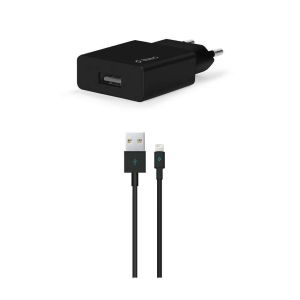 TTEC Φορτιστής με Θύρα USB-A και Καλώδιο Lightning 10.5W Μαύρος (SmartCharger)