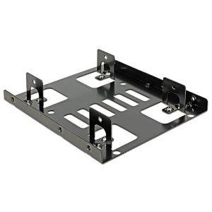 DELOCK Tray μετατροπής από 3.5" σε 2x 2.5", Metal, μαύρο