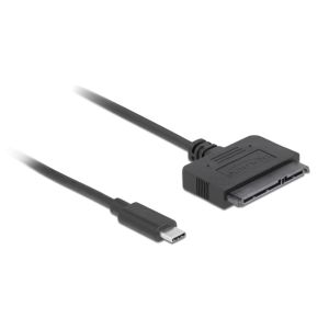 DELOCK καλώδιο σύνδεσης HDD/SSD 63803, USB-C σε SATA, 6Gbps, 50cm, μαύρο