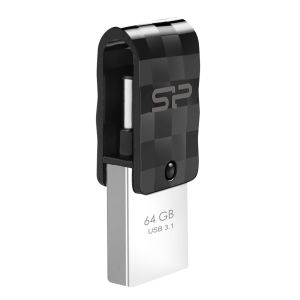 SILICON POWER Dual USB Flash Drive C31, USB 3.2 & USB-C, 64GB, μαύρο