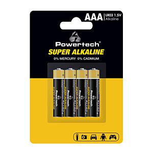 POWERTECH αλκαλικές μπαταρίες Super Alkaline PT-1213, AAA, 1.5V, 4τμχ