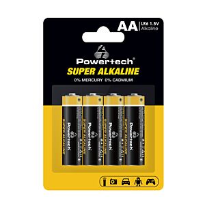 POWERTECH αλκαλικές μπαταρίες Super Alkaline PT-1214, AA, 1.5V, 4τμχ