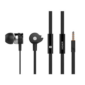 CELEBRAT Earphones με μικρόφωνο D1, 10mm, 3,5mm, 1.2m flat, μαύρα
