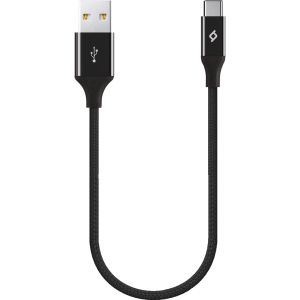 TTEC AlumiCable Braided USB 2.0 Cable USB-C male - USB-A male Μαύρο 0.3m 