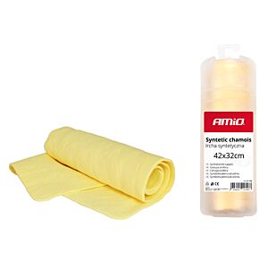 AMIO πανί καθαρισμού από συνθετικό δέρμα chamoix 01748, 42x32cm, κίτρινο