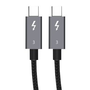 CABLETIME καλώδιο USB Type-C C160, Thunderbolt 3, 4K, 5A, 2m, μαύρο