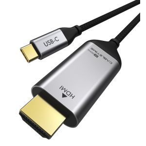 CABLETIME καλώδιο USB-C σε HDMI C160, Coaxial, 4K, 1.8m, μαύρο