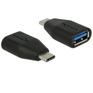 DELOCK αντάπτορας USB-C σε USB 3.1 θηλυκό 65519, SuperSpeed, μαύρος