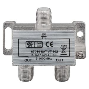 GOOBAY CATV splitter 67019, 2-way, 5 MHz - 1000 MHz, 3.7 dB