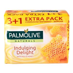 PALMOLIVE σαπούνι Indulging Delight, με γάλα & μέλι, 4x 90g