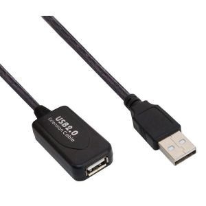 POWERTECH καλώδιο USB 2.0 με ενισχυτή CAB-U039, 5m, μαύρο