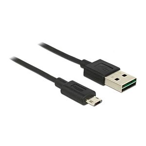 POWERTECH καλώδιο USB σε USB Micro CAB-U088, Dual Easy, 1m, μαύρο