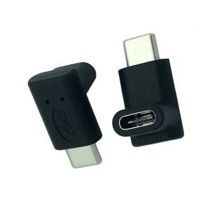 POWERTECH αντάπτορας USB-C αρσενικό σε θηλυκό CAB-U100, 90°, μαύρος