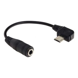 POWERTECH Αντάπτορας Micro USB 90° (M) σε 3.5mm 4pin (F) CAB-U128, 0.2m