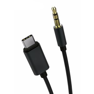 POWERTECH Καλώδιο USB Type-C σε jack 3.5mm ,1m, Black