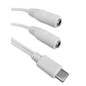 POWERTECH καλώδιο USB Type-C σε 2x 3.5mm CAB-UC055, 0.20m, λευκό
