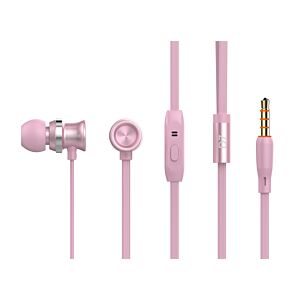 CELEBRAT Earphones με μικρόφωνο D7, 10mm, 3.5mm, 1.2m, ροζ χρυσό
