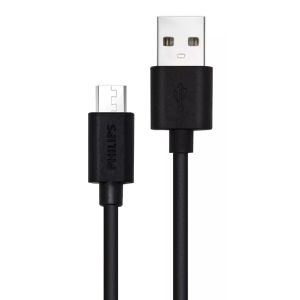 PHILIPS καλώδιο USB σε Micro USB DLC3104U-00, 2A 10W, 1.2m, μαύρο