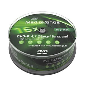 MEDIARANGE DVD-R 4.7GB 16x, cake box, 25τμχ