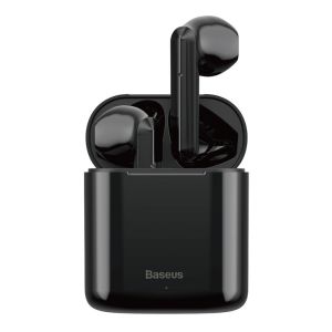 BASEUS earphones ENCOK W09, true wireless, με θήκη φόρτισης, μαύρα