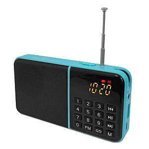 POWERTECH ραδιόφωνο & φορητό ηχείο PT-997, LCD, 1200mah, μπλε
