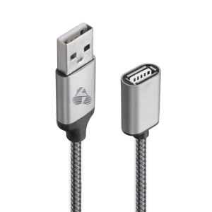 POWERTECH καλώδιο USB σε USB (F) PTR-0076, prime, 480Mbps, 1.5m, γκρι