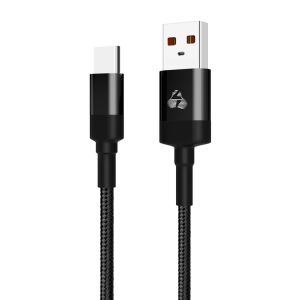 POWERTECH Καλώδιο USB σε USB-C eco round PTR-0081, copper, 1m, μαύρο