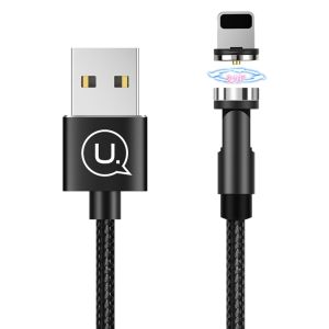 USAMS Καλώδιο USB σε lightning U59, μαγνητικό, περιστρεφόμενο, 1m, μαύρο