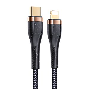 USAMS καλώδιο Lightning σε USB-C SJ489, 20W PD, 1.2m, μαύρο